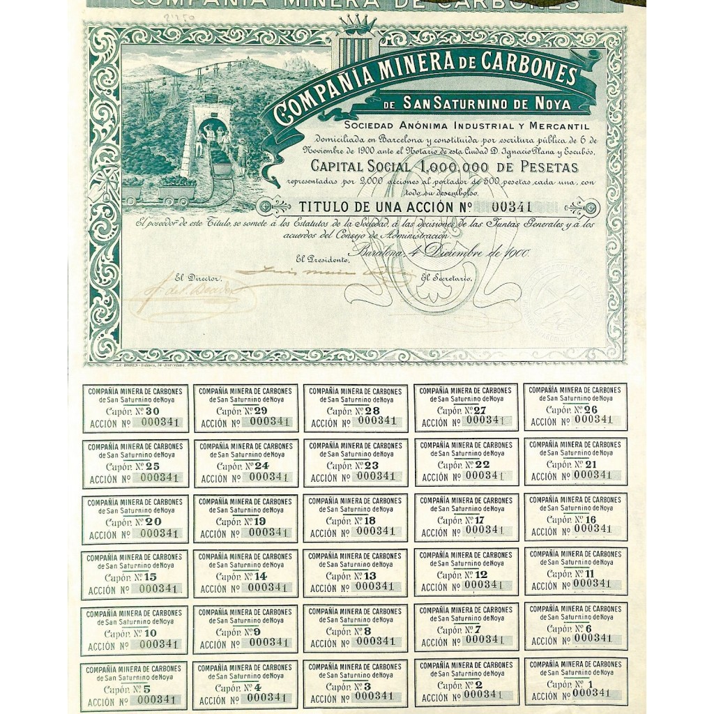 1900 - MINERA DE CARBONES DE SAN SATURNINO DE...