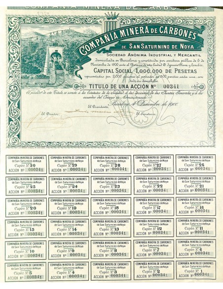 1900 - MINERA DE CARBONES DE SAN SATURNINO DE NOYA COMP. (1 AZIONE)