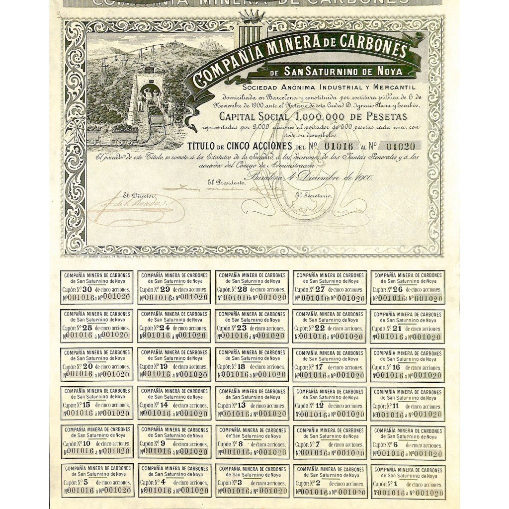 1900 - MINERA DE CARBONES DE SAN SATURNINO DE...