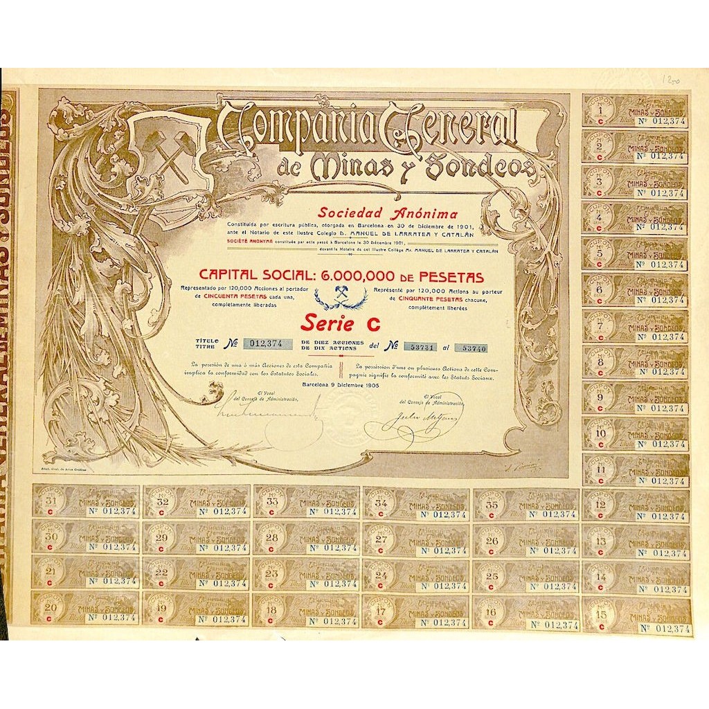 1905 - GENERAL DE MINAS Y SONDEOS COMP.