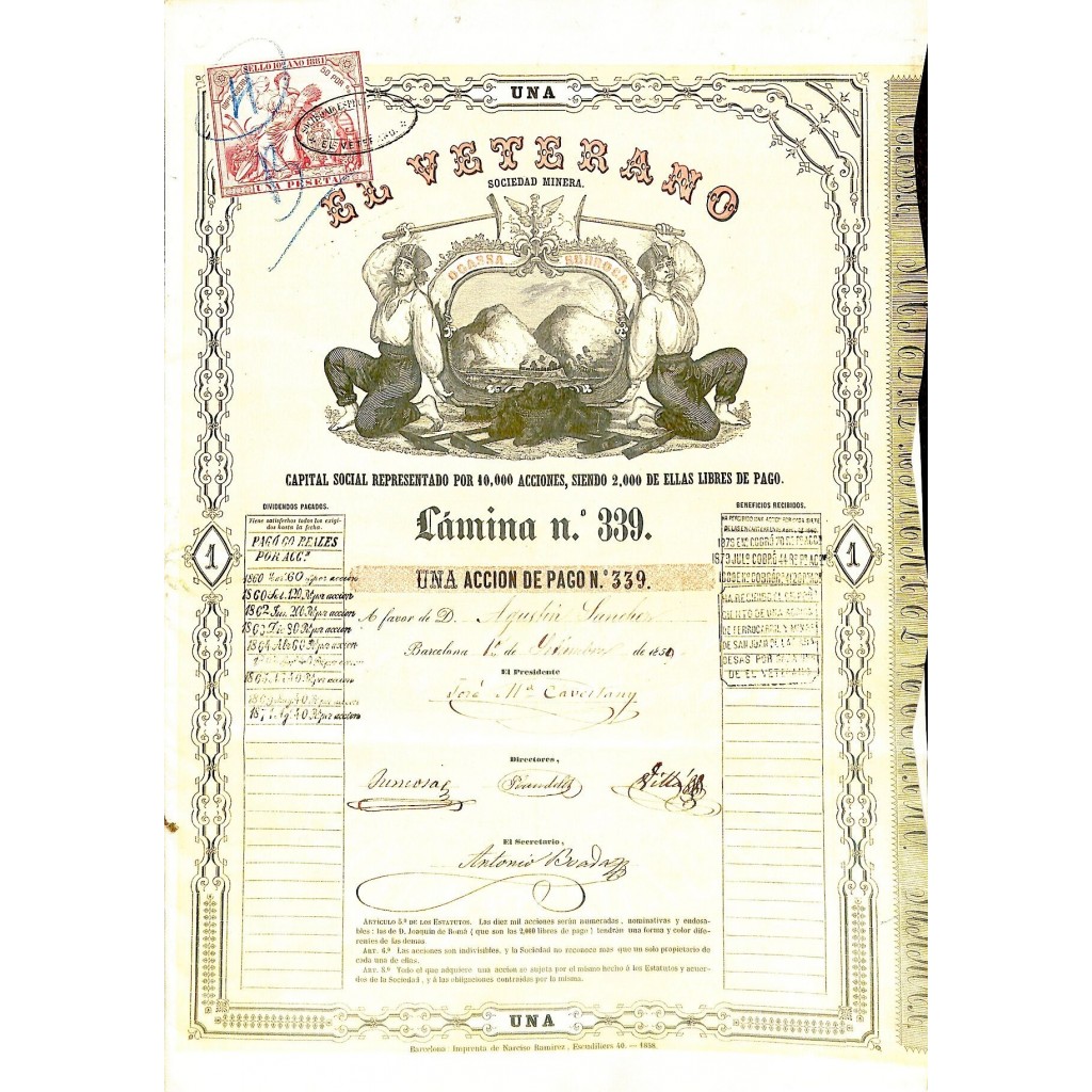 1859 - EL VETERANO SOC. MINERA