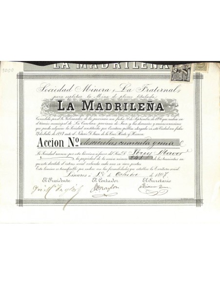 1897 - LA MADRILENA SOC. MINERA