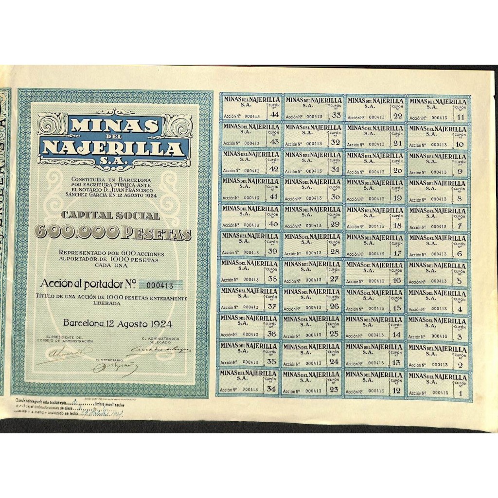1924 - MINAS DEL NAJERILLA S. A.
