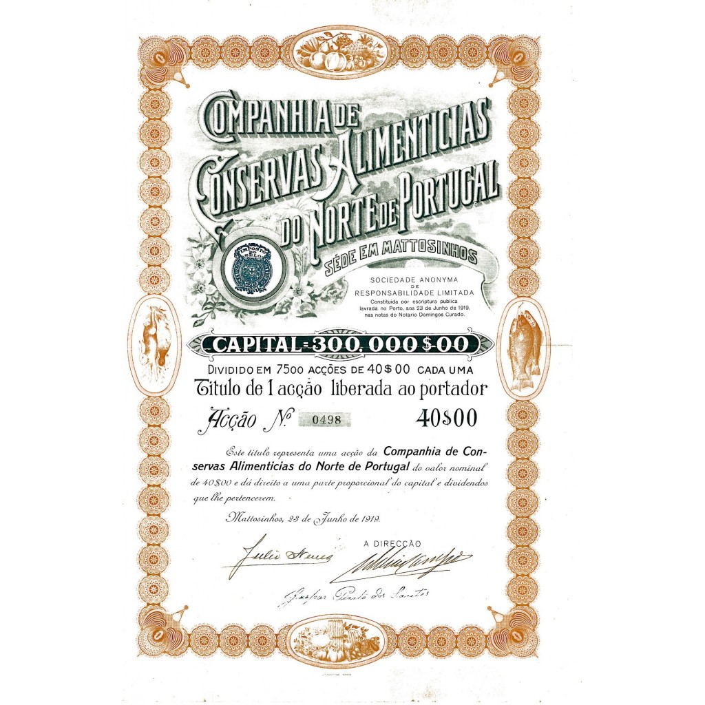 1919 - CONSERVAS ALIMENTICIAS DO NORTE DE...