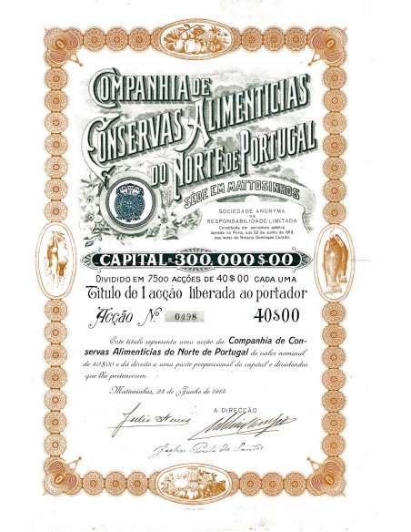 1919 - CONSERVAS ALIMENTICIAS DO NORTE DE PORTUGAL COMPANHIA DE