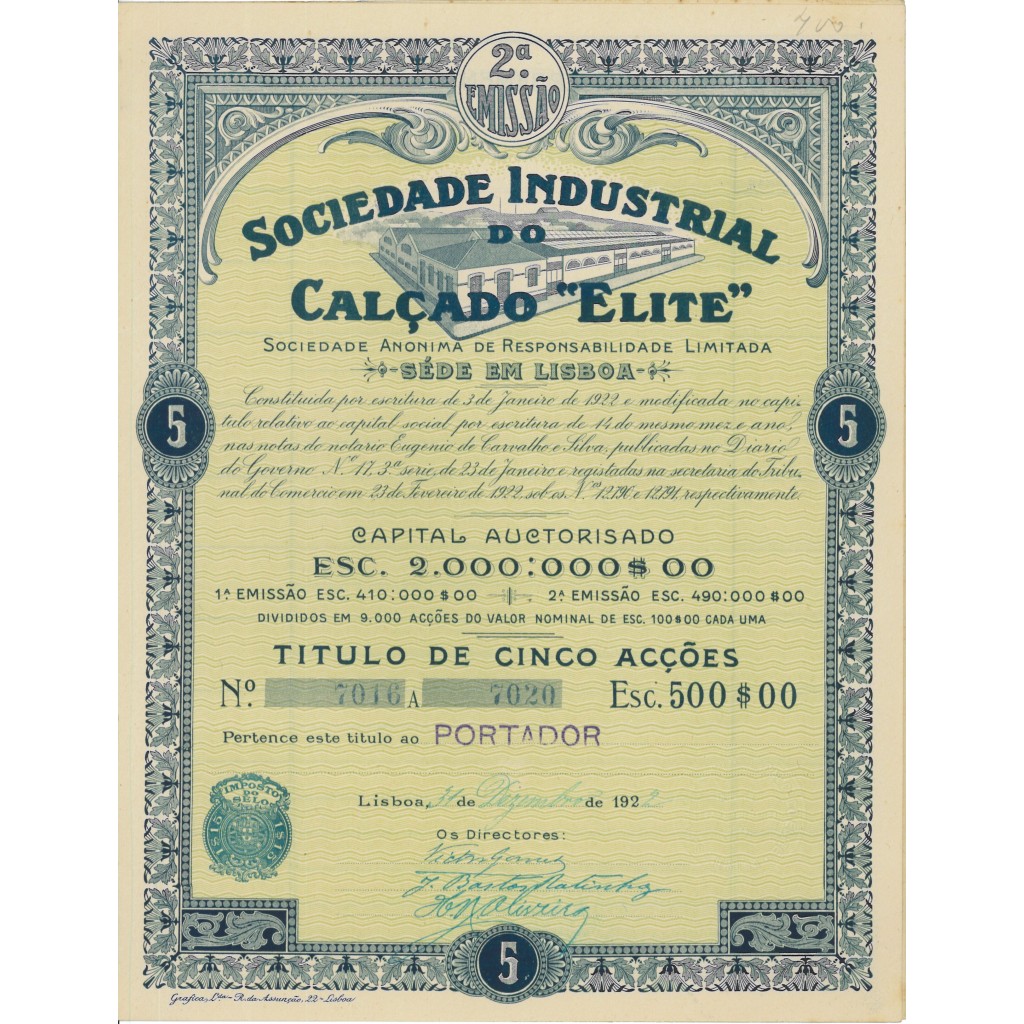 1922 - INDUSTRIAL DO CALCADO ELITE SOC.