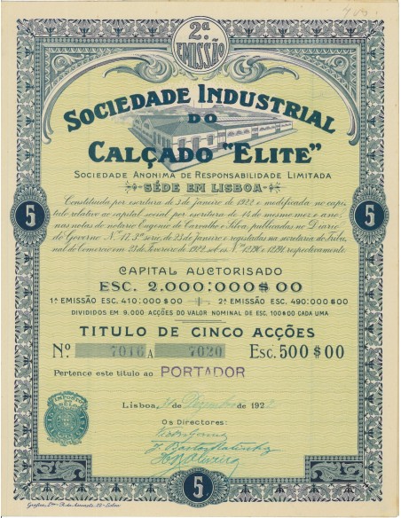 1922 - INDUSTRIAL DO CALCADO ELITE SOC.