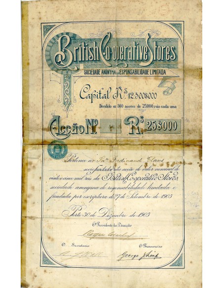 1905 - BRITISH COOPERATIVE STORES