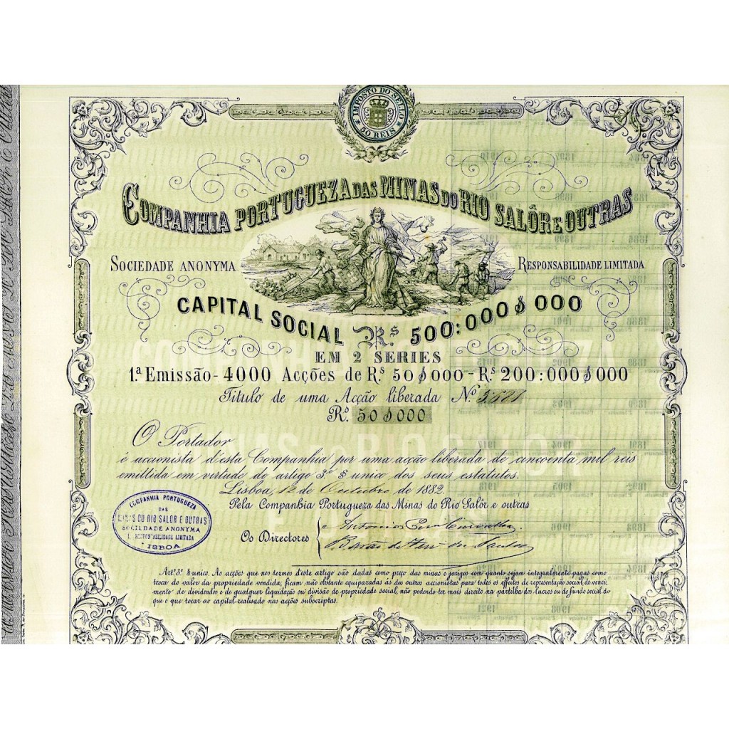 1882 - PORTUGUEZA DAS MINAS DO RIO SALOR E...
