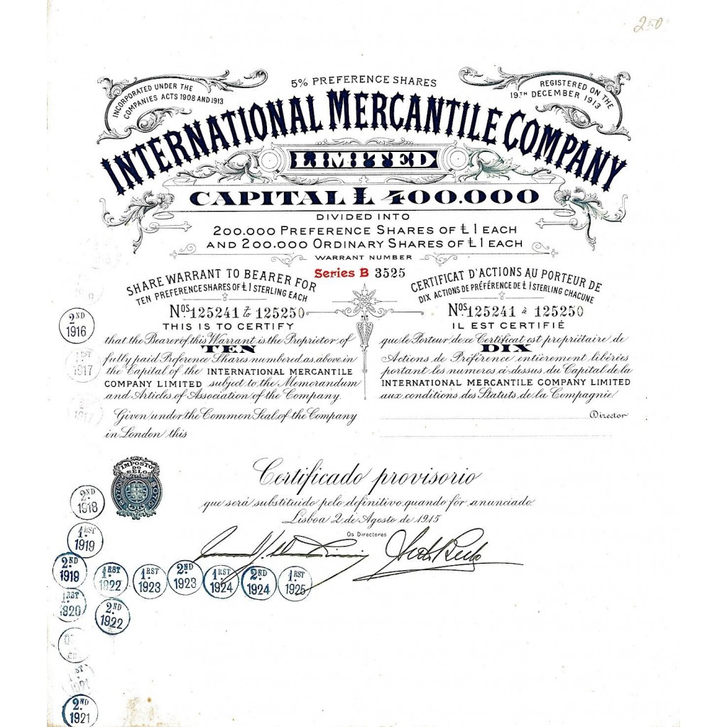 1915 - INTERNATIONAL MERCANTILE COMPANY