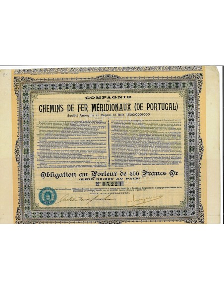 1902 - CHEMINS DE FER MERIDIONAUX (DE PORTUGAL) COMP. DES