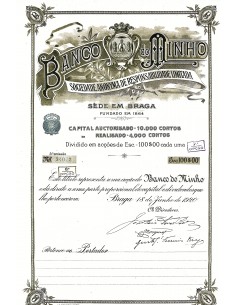 1920 - BANCO DO MINHO - SEDE EM BRAGA - 1 AZIONE