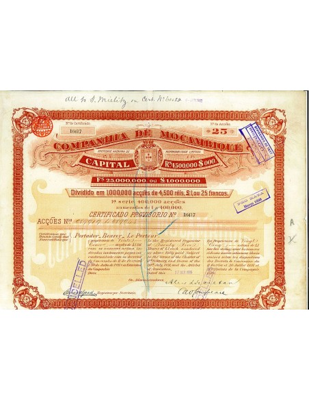 1895 - MOCAMBIQUE COMP. DE (25 AZIONI)