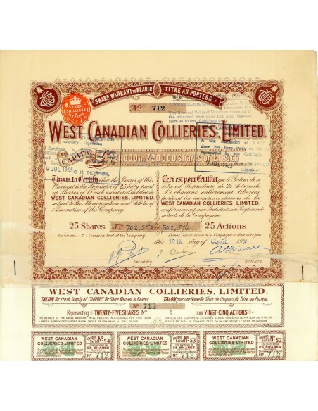 1920 - WEST CANADIAN COLLIERIES LIMITED