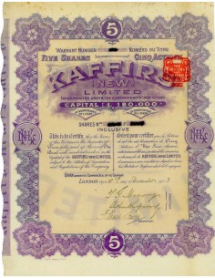 1903 - KAFFIRS (NEW) LIMITED (5 AZIONI) - LONDRA