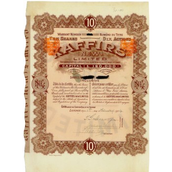 1904 - KAFFIRS (NEW) LIMITED (10 AZIONI) LONDRA
