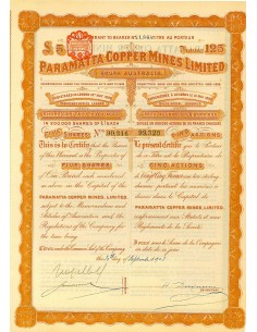 1903 - PARAMATTA COPPER MINES LIMITED (5 AZIONI) - LONDRA