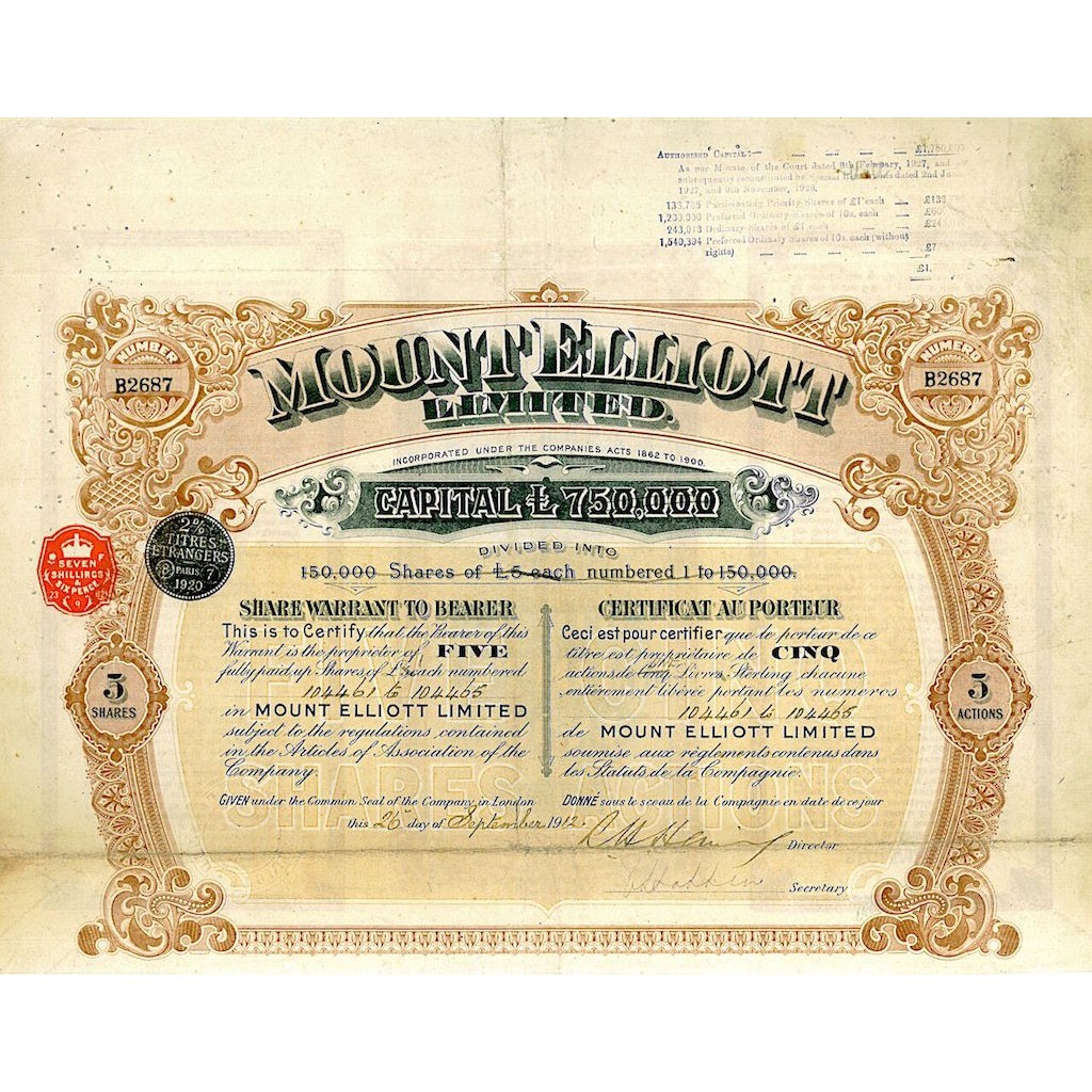 1912 - MOUNT ELLIOTT LIMITED