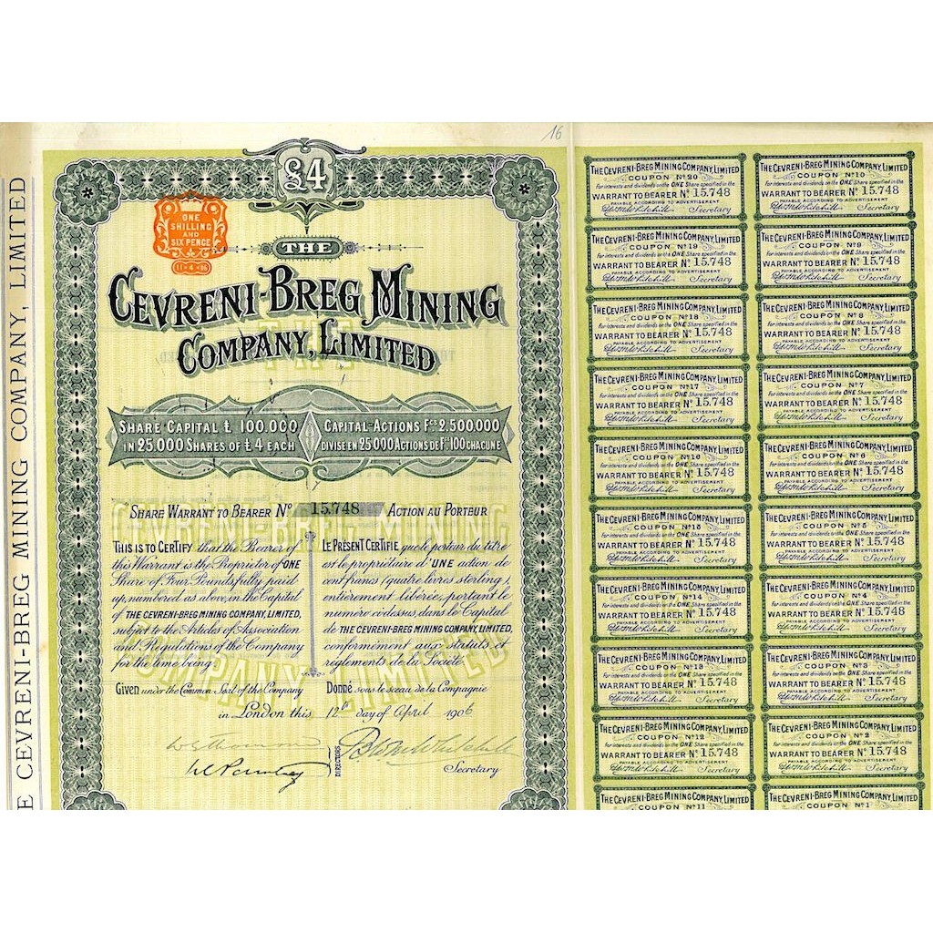 1906 - THE CEVRENI-BREG MINING COMPANY, LIMITED