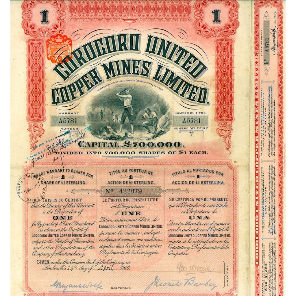 1910 - COROCORO UNITED COPPER MINES LIMITED