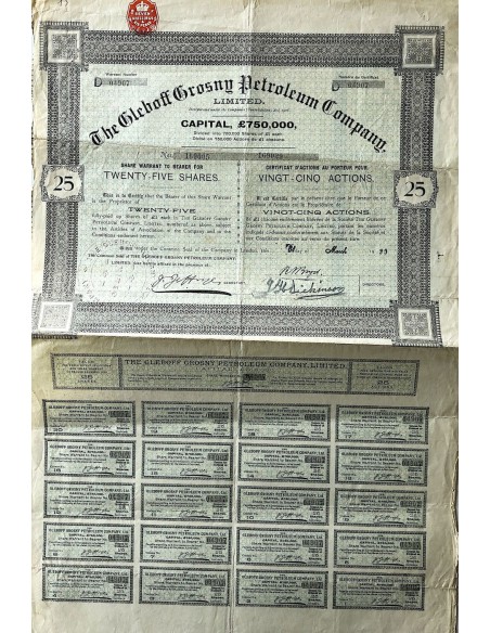 1920 - THE GLEBOFF GROSNY PETROLEUM COMPANY