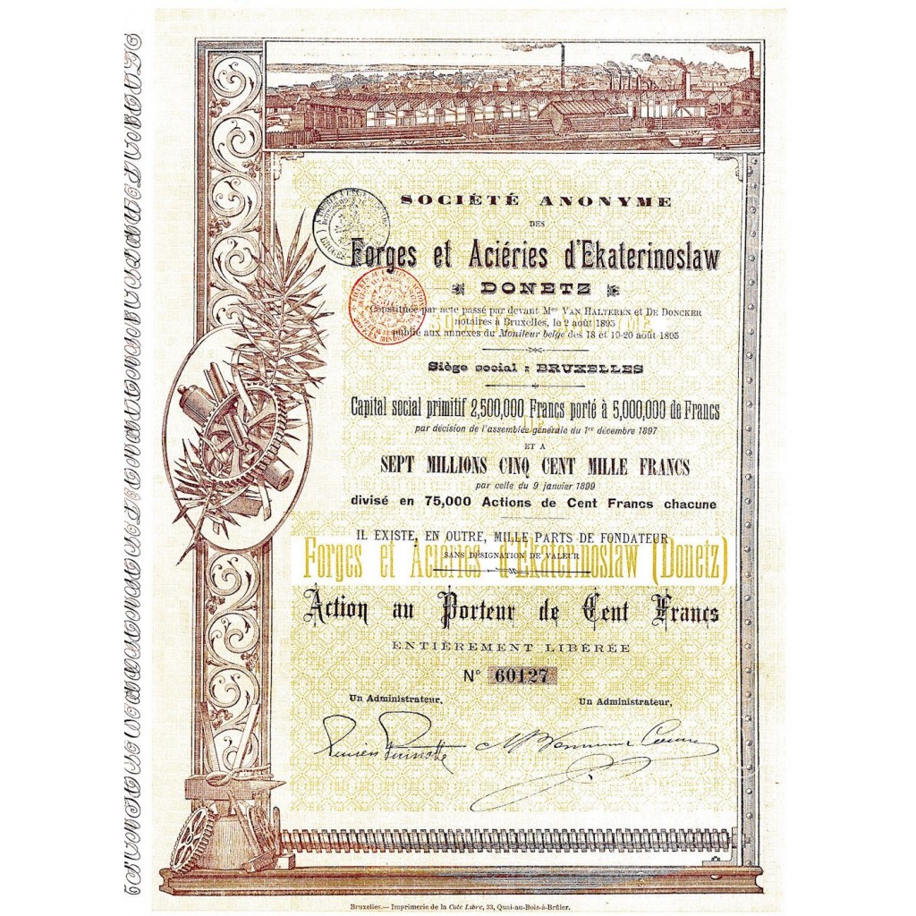1895 - FORGES ET ACIERIES D'EKATERINOSLAW - DONETZ