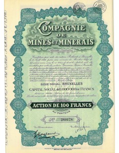 1930 - MINES ET MINERAIS COMPAGNIE DE