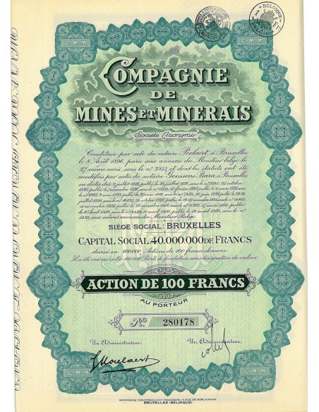 1930 - MINES ET MINERAIS COMPAGNIE DE