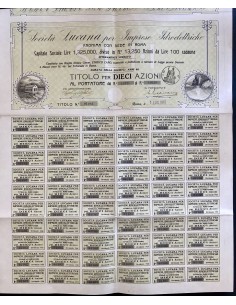 SOC. LUCANA PER IMPRESE IDROELETTRICHE 10 AZIONI ROMA 1915