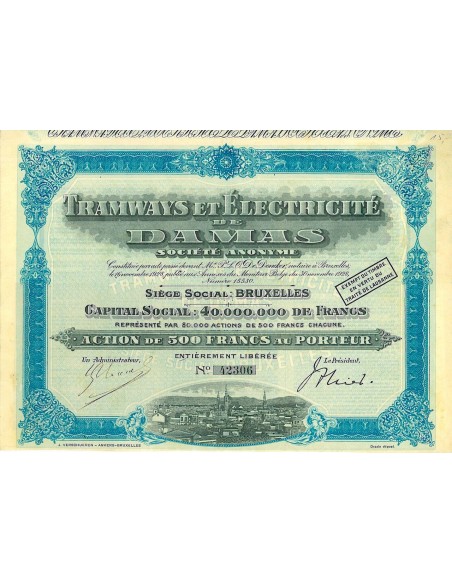 1928 - TRAMWAYS ET ELECTRICITÉ DE DAMAS