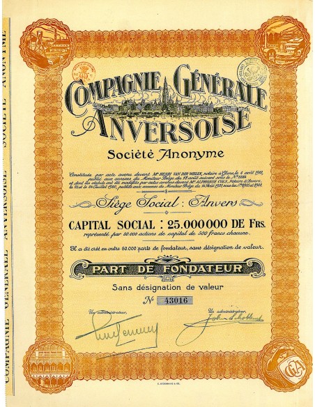 1920 - GENERALE ANVERSOISE COMPAGNIE