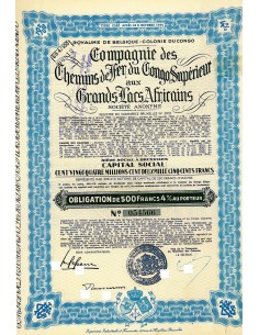 1944 - CHEMINS DE FER DU CONGO SUPERIEUR AUX GRANDS LACS...
