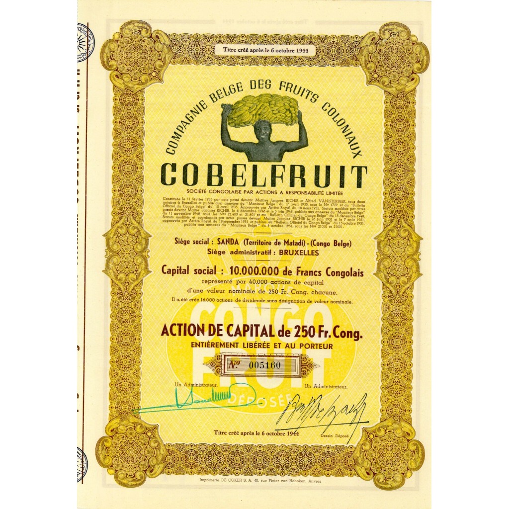 1951 - COBELFRUIT - COMP. BELGE DES FRUITS...