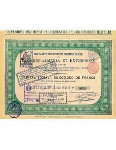 1887 - MINES ET CHEMINS DE FER DE BACARES-ALMERIA ET...