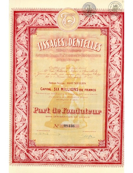 1929 - TISSAGES ET DENTELLES SOC. ANON.