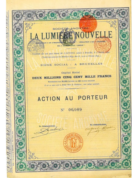 1895 - LA LUMIERE NOUVELLE SOC. ANON.