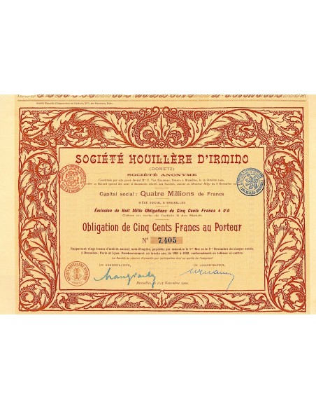 1900 - HOUILLERE D'IRMINO (DONETZ) SOC.