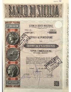 1969 - BANCO DI SICILIA - 20 OBBLIGAZIONI - PALERMO