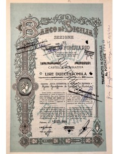 1958 BANCO DI SICILIA SEZIONE DI CREDITO FONDIARIO - LIRE...