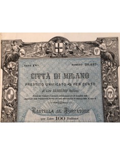 1886 - CITTA' DI MILANO PRESTITO UNIFICATO 4 % - CARTELLA... 2