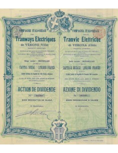 COMPAGNIE ITALO-BELGE TRAMWAYS ELECTRIQUES DE VERONE-1 AZIONE 1905