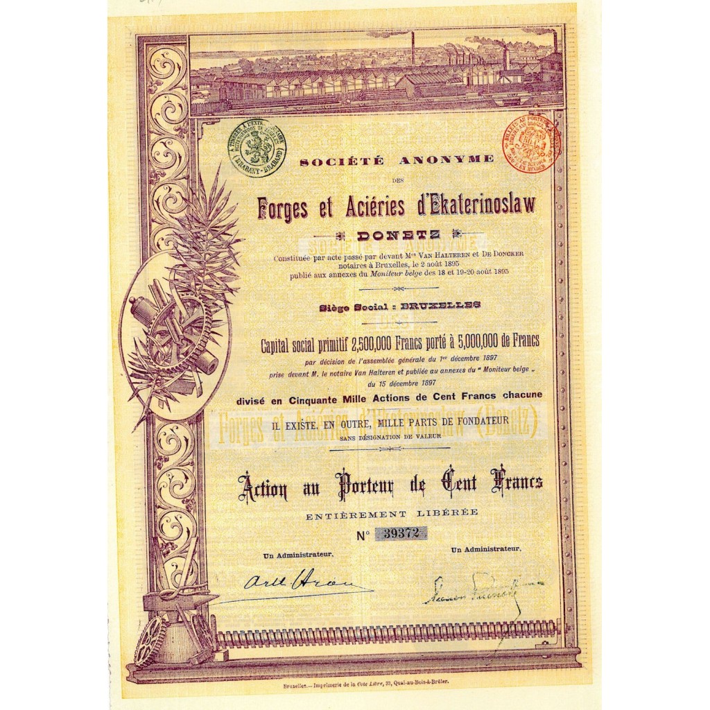 1897 - FORGES ET ACIERIES D'EKATERINOSLAW -...