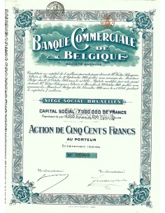 1919 - BANQUE COMMERCIALE DE BELGIQUE (CAP. SOC....