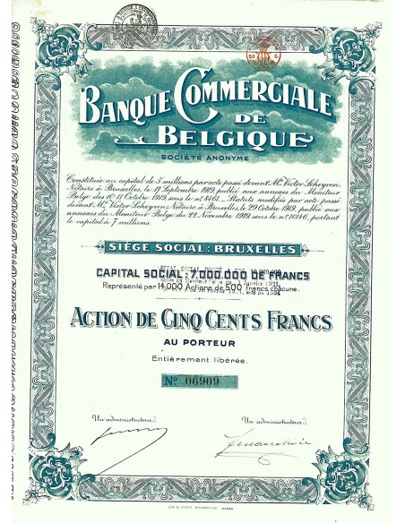1919 - BANQUE COMMERCIALE DE BELGIQUE