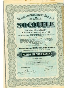 1927 - SOCOUELE - SOC. COMMERCIALE ET AGRICOLE DE L'UELE