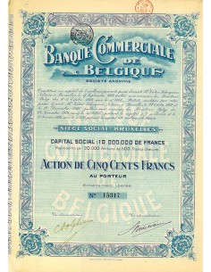 1921 - BANQUE COMMERCIALE DE BELGIQUE (CAP. SOC....