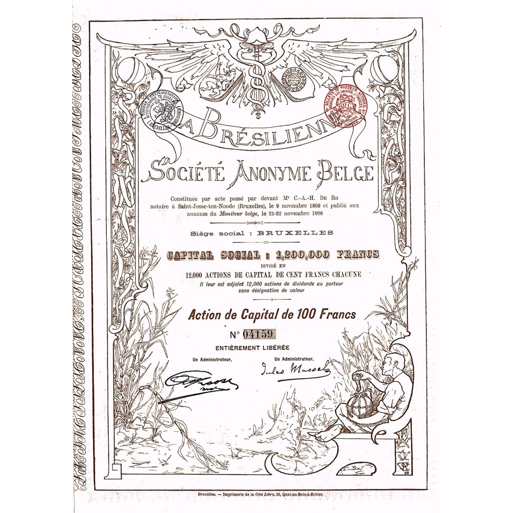1898 - LA BRESILIENNE - SOC. ANON. BELGE
