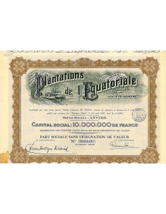 1927 - PLANTATIONS DE L'EQUATORIALE