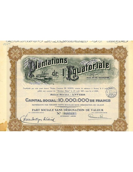 1927 - PLANTATIONS DE L'EQUATORIALE