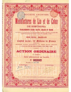 1899 - MANUFACTURES DE LIN ET DE COTON DE KOSTROMA SOC. AN.